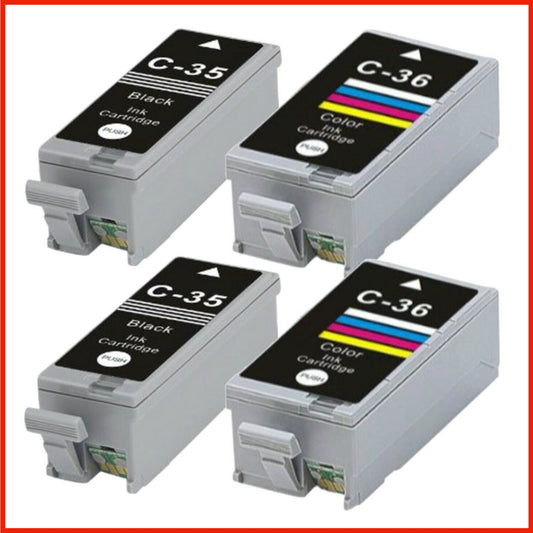 Compatible Canon 35 & 36 Multipack x2 Ink Cartridges