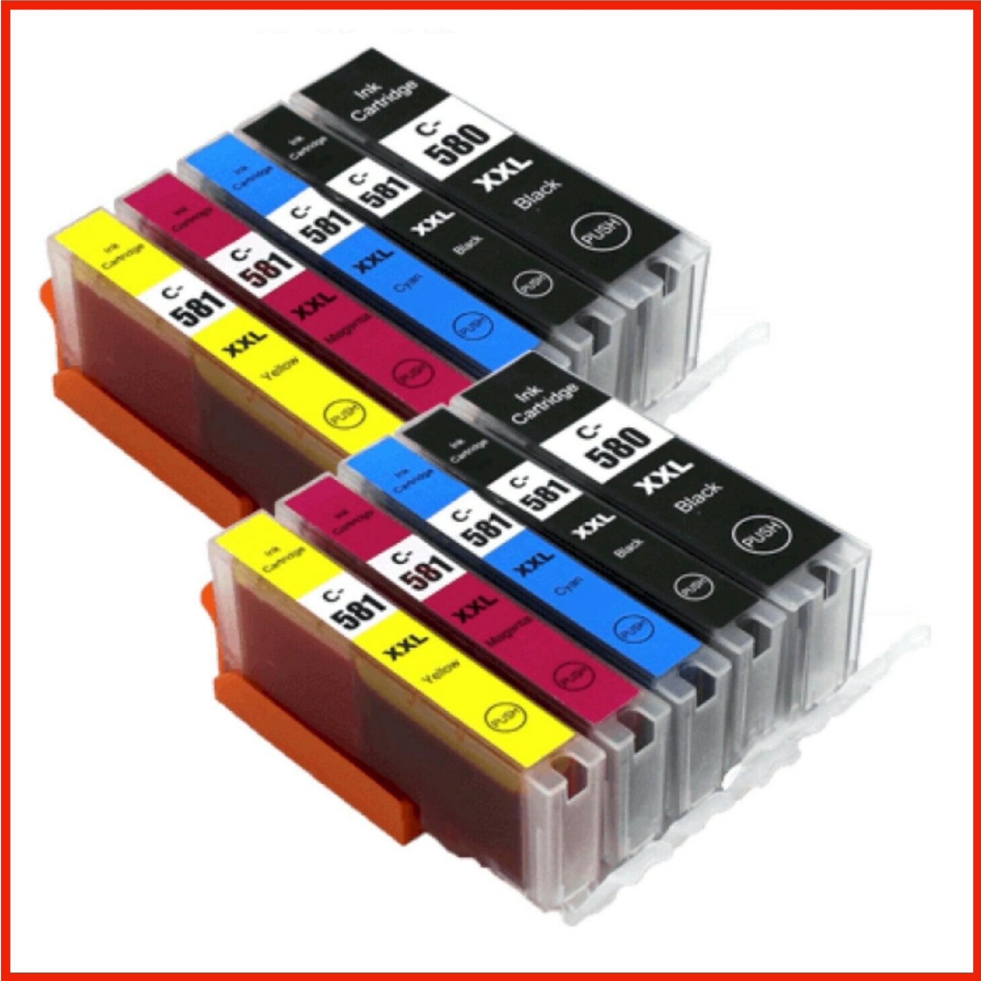 6 Color 580XXL Empty Refillable Ink Cartridge Replacement for Canon  PGI-580XXL CLI-581XXL,for Pixma TS8150 TS8250 TS9150 TS9155