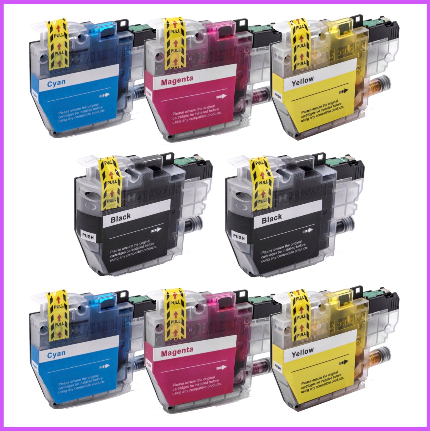 Compatible Brother 3213XL Multipack x2 Ink Cartridges BK/C/M/Y (Ice Cream)